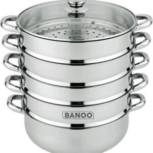 steam cooker Mantowarka 30 CM Set made of stainless steel with metal handles Stainless steel, health at the highest level A special steam pot for making manure, stuffed dumplings similar to the pelmeni,